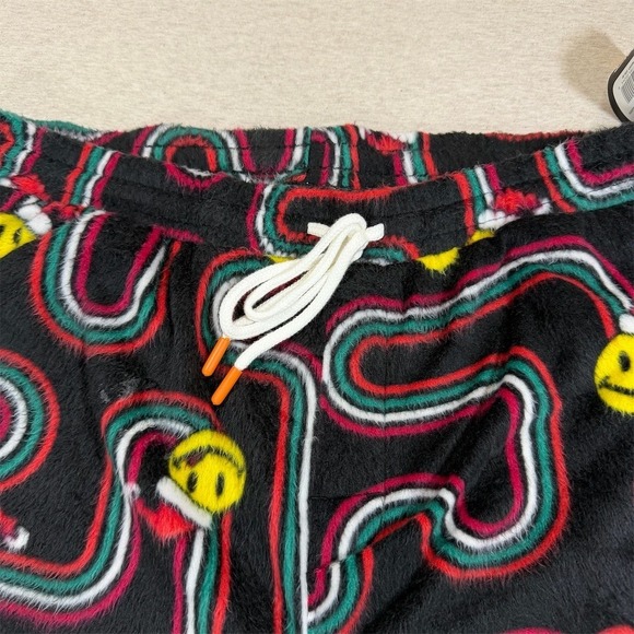 Joe Boxer Pajama Pants Mens XL Black Smiley Santa Christmas Drawstring - Picture 2 of 9